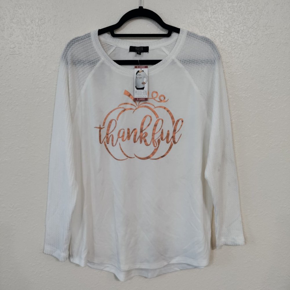 Modern Canvas Women's Pumpkin Printed Shirt White XL